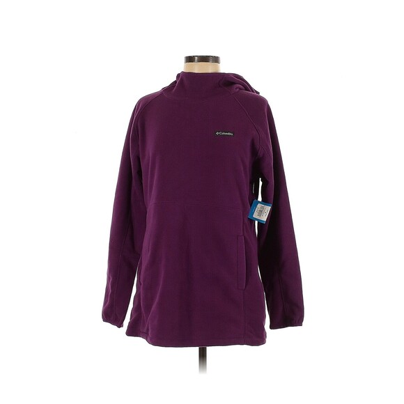 COLUMBIA Solid Purple Basin Trail Fleece Pullover Hoodie Sweatshirt - M - Picture 1 of 2